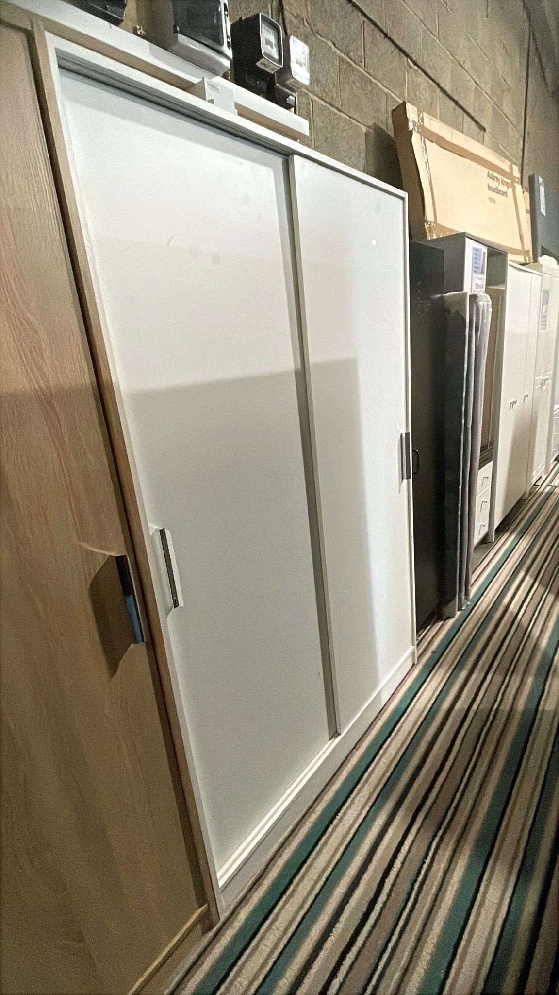 Assembled Nova 2 Door Sliding Wardrobe - White